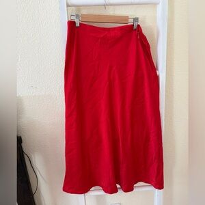 SHEIN Red Maxi Slip Skirt